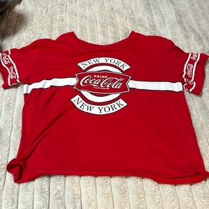 Red Coca-Cola shirt from a boutique in my town. Size large,cropped